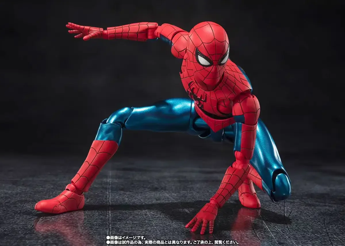 Figuarts Shf Spider Man Nuevo Traje Rojo Y Azul SPIDER MAN: No Way Home Figura De Accionales Juguetes Modelo De PVC الأصلي في المخزون