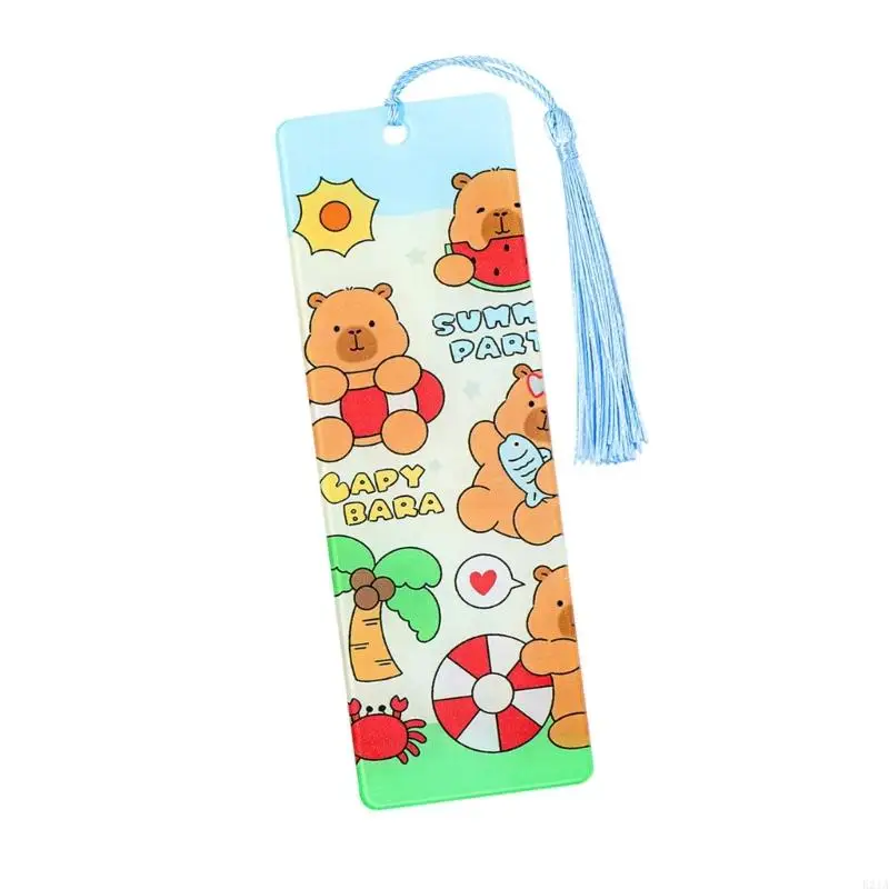  Cartoon Capybara Bookmarks Lovely Book Markers Reading Bookmarks with Tassels