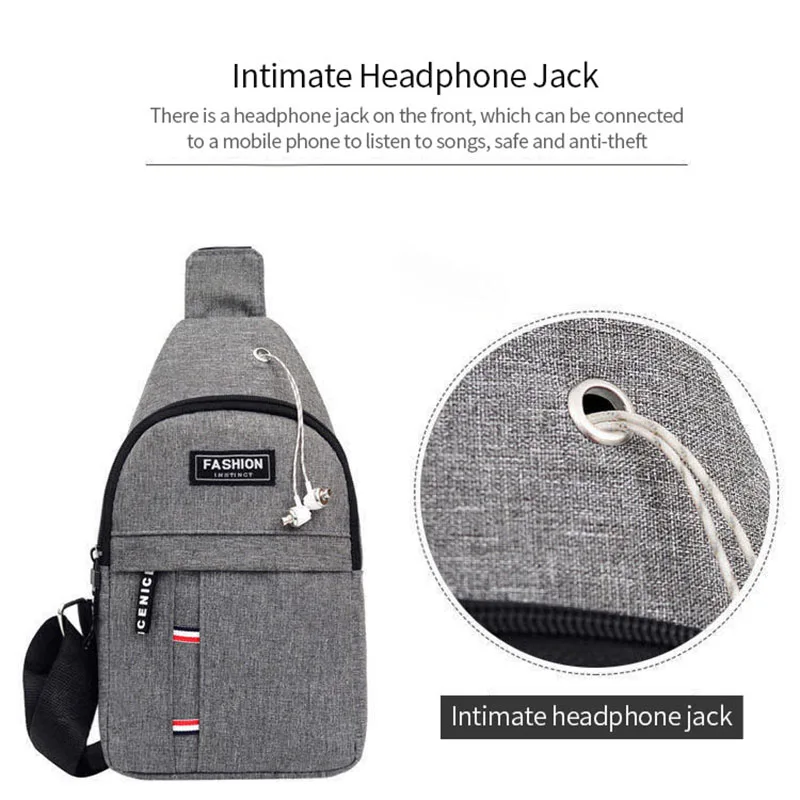 Brusttaschen für Herren, lässige Hüfttaschen, kleine Reise-Tragetaschen für kurze Reisen, wasserdichte Schulter-Crossbody-Taschen für Herren, Handtaschen aus Nylon – Detail 3