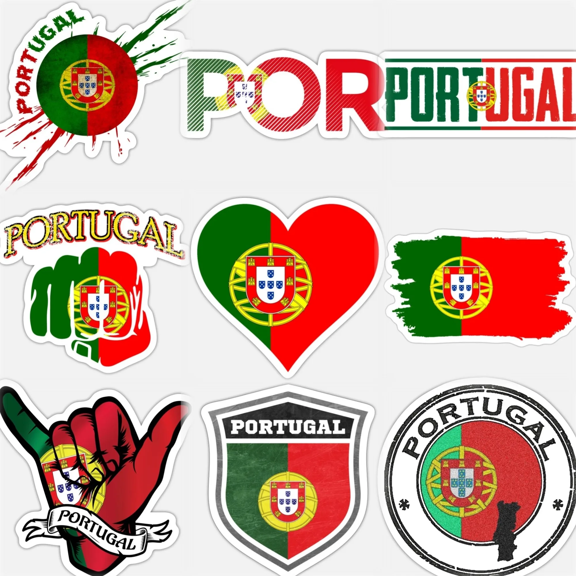 

Portugal Flag Map National Emblem Creative Sticker for Decorate Car Van Helmet Window Fridge Room Wall Decal Accessories