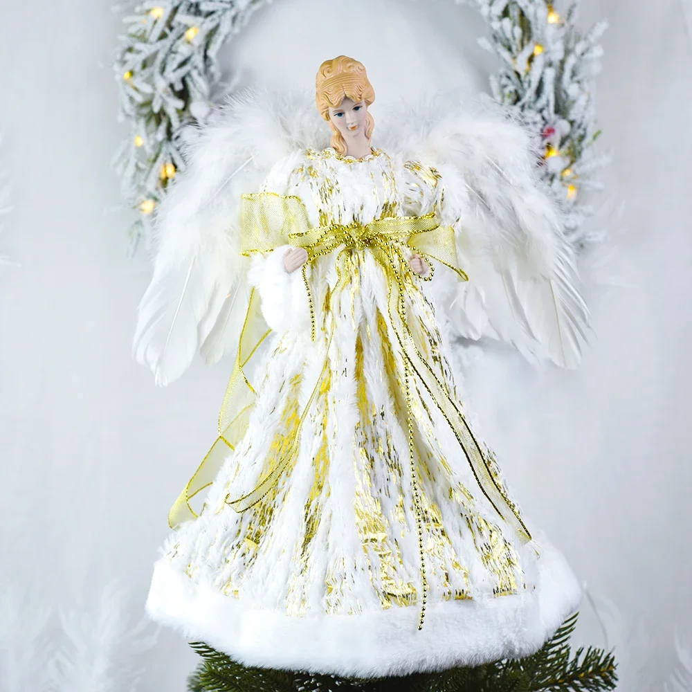 Angel Doll Toy Figurine Christmas Ornaments Crafts with Wing Home Natal Decorations Festive Birthday Gift for Kids Decor Navidad