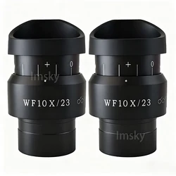 2PCS WF10X/23 Microscope Wide Angle Eyepiece Ocular Eyepoint Lens Adjustable Wide Field 30mm Widefield Microscope Eyepiece
