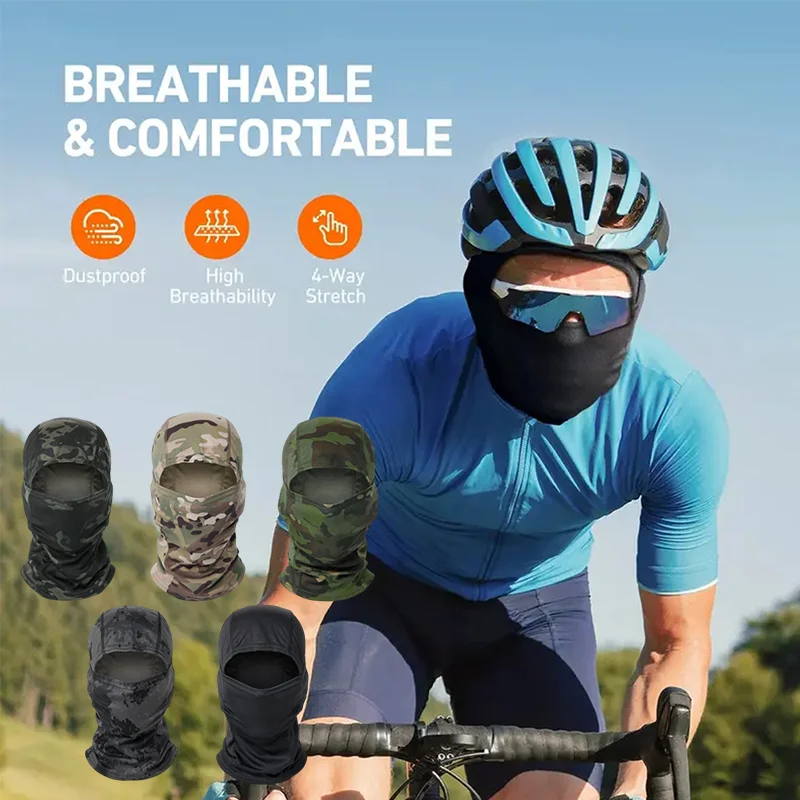  5-teiliges Set: Fahrrad-Sturmhaube, Motorrad- und Jagd-Bandana, Halswärmer, Outdoor-Sport, Angeln, Wandern, Sonnenschutz, Anti-UV-Kappe, Schal