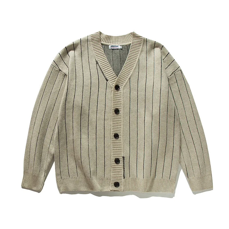 

Городская классика, осенний ретро-свитер в полоску Майяра, свободная повседневная вязаная куртка