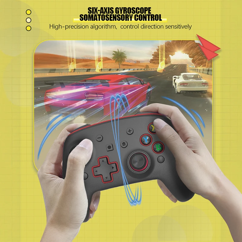 6-in-1 wireless Bluetooth controller, suitable for Switch/Switch LITE/PC/iOS/Android/Teams, with dual vibration+wake-up function