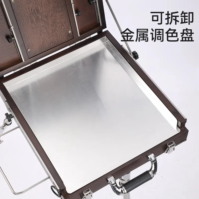 Portable multifunctional oil painting box - foldable hand-carry art student outdoor sketching palette box