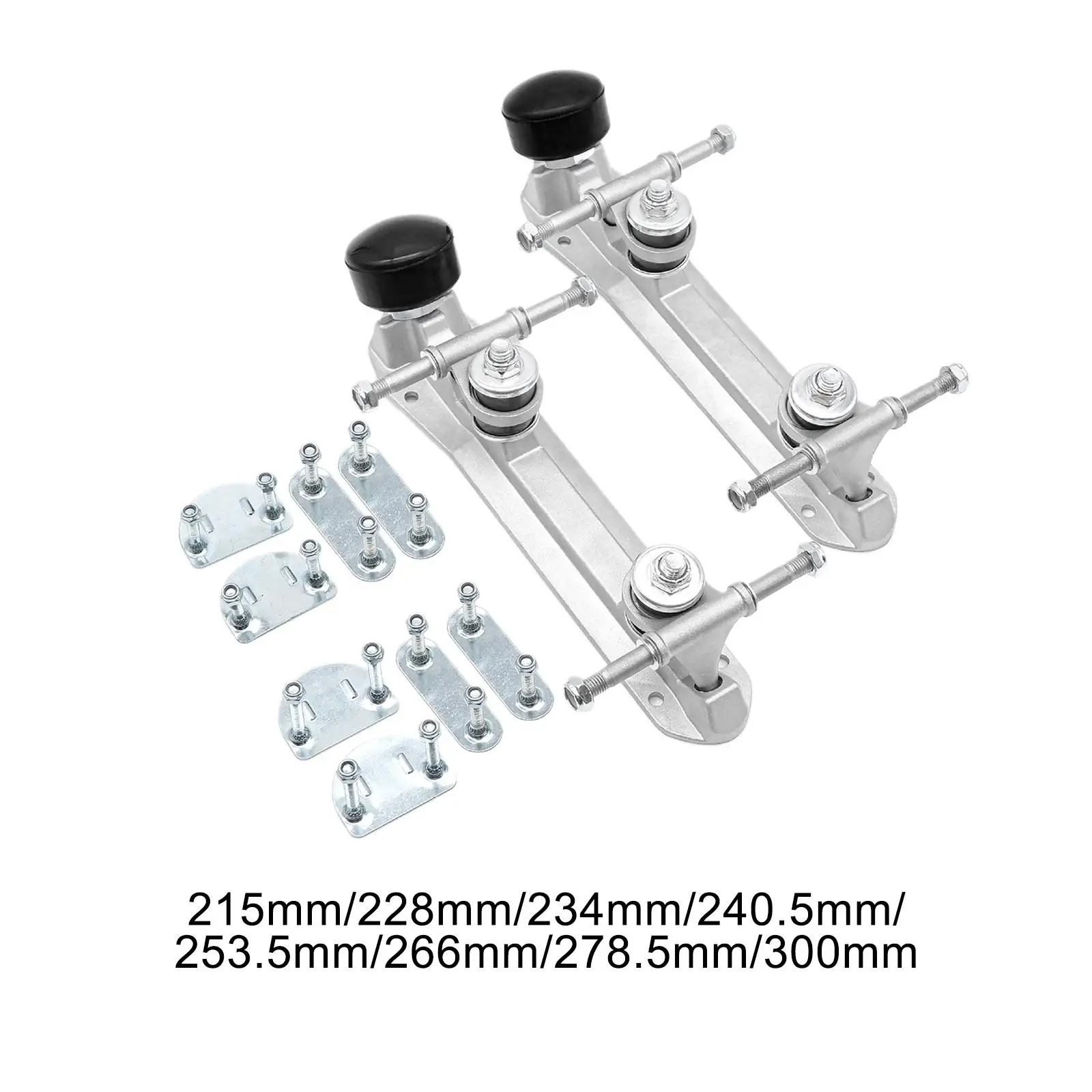 Four Wheels Roller Skate Base with Adjustable Brake Aluminum Alloy Plate for Skating Accessories Upgrade DIY Repair