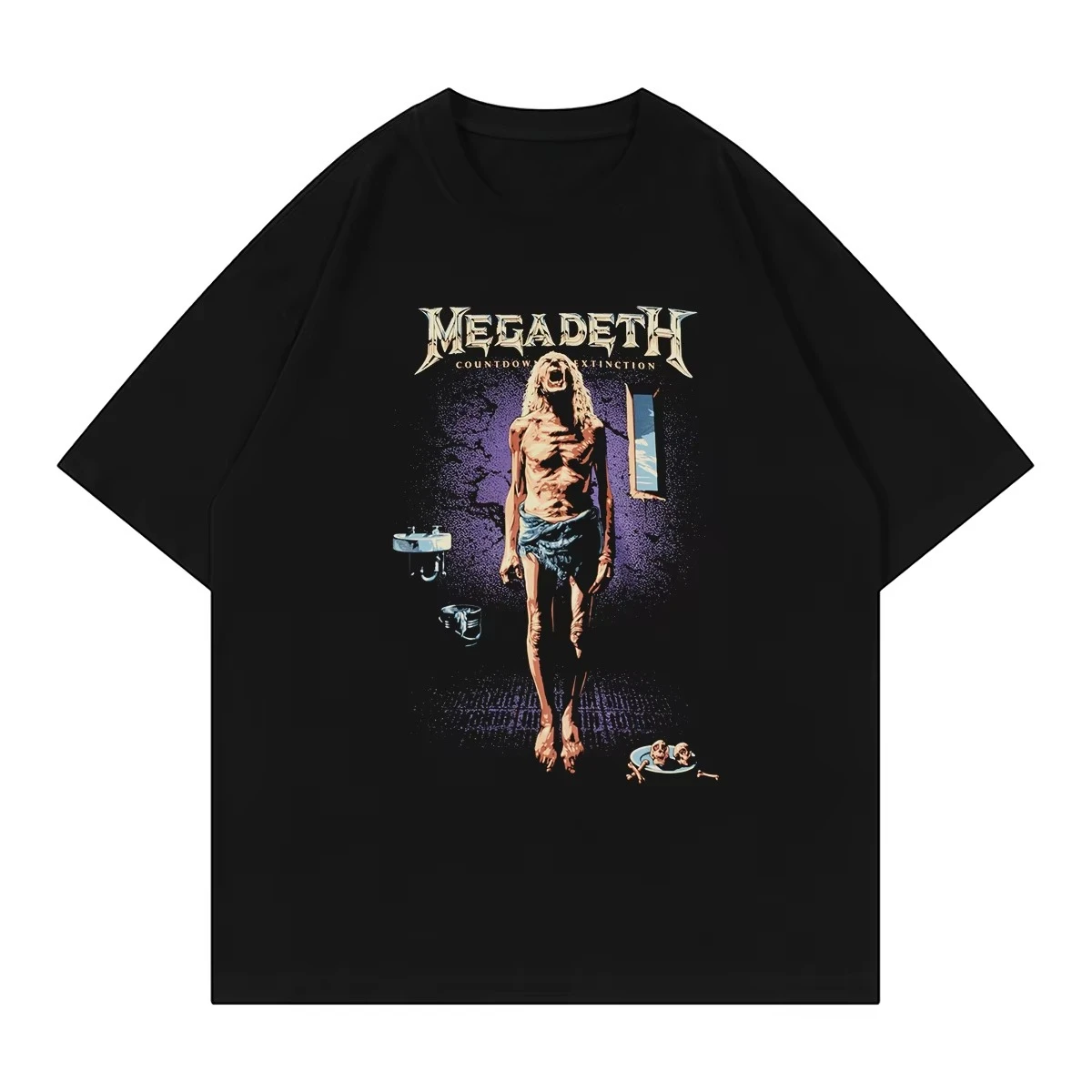 

Megadeth Band Retro American Street Cotton Round Neck Rock Short Sleeve T-shirt High Quality Luxury Brand Selling Popular Ins