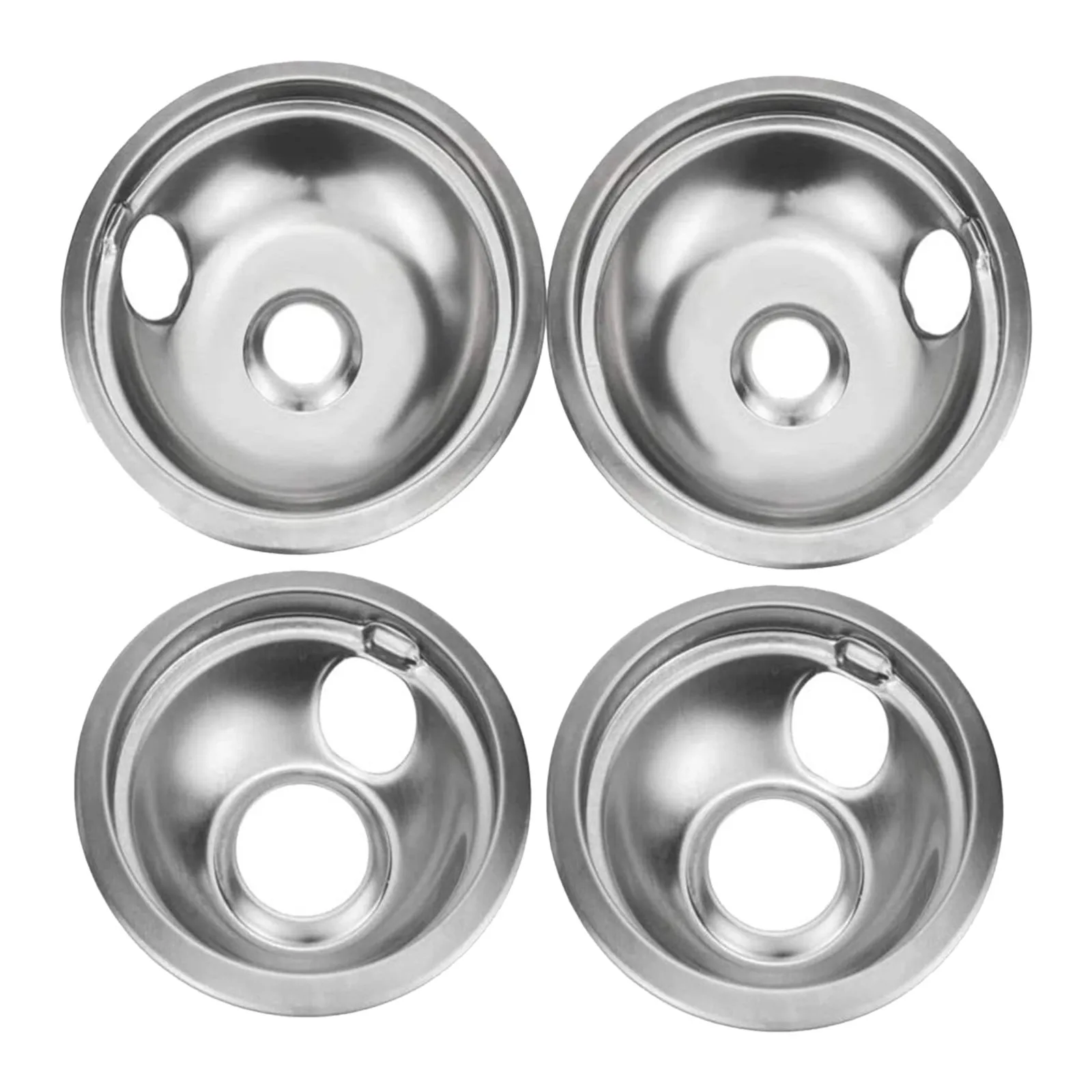 4 Piece Stainless Steel Drip Pan Set Stove Burner Ring For W10278125 Burner Cover Of Electric Furnace Cooker Indian 6 Litre