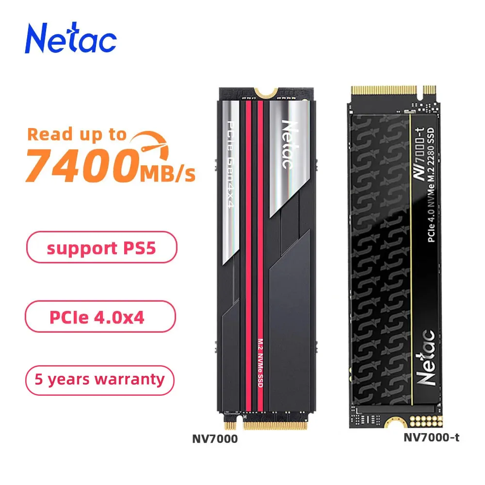 Netac-Unidade interna de estado sólido, SSD M2, NVMe, 1TB, 2TB, 4TB, 512GB, NVMe M.2 2280, PCIe4.0 x 4, PC, PS5, Laptop