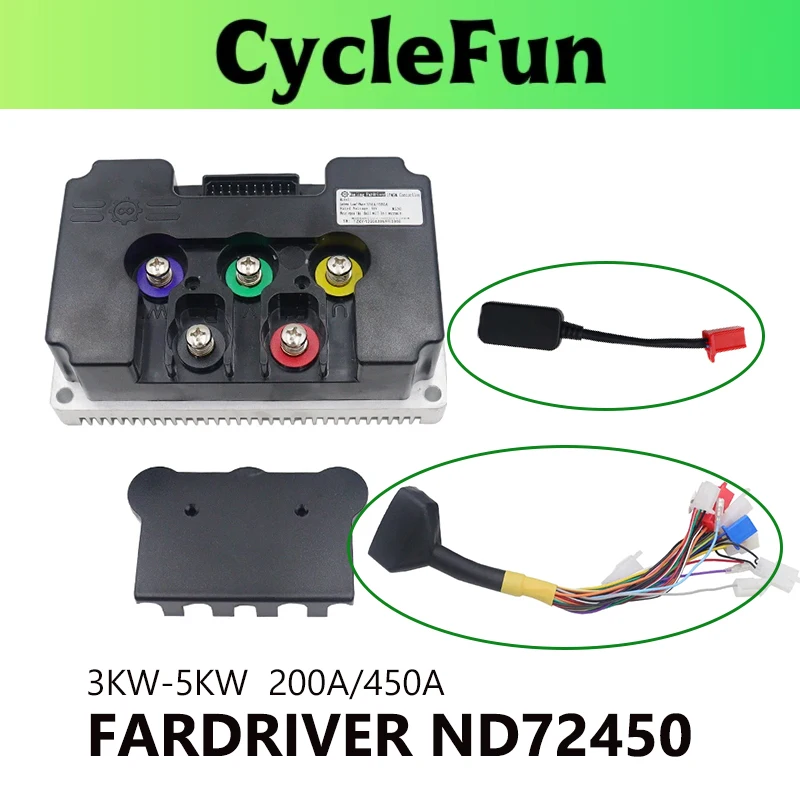

FarDriver 3KW-5KW ND72450 Sine Wave Controller 72V DC 200A Phase 450A With Bluetooth For Electric Motorcycle Scooter Accessories
