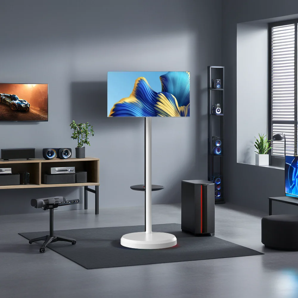 Smart TV portatile da 21,5"/32" - Monitor LCD touch screen con supporto regolabile (Android 12, HD 1080P, batteria integrata)