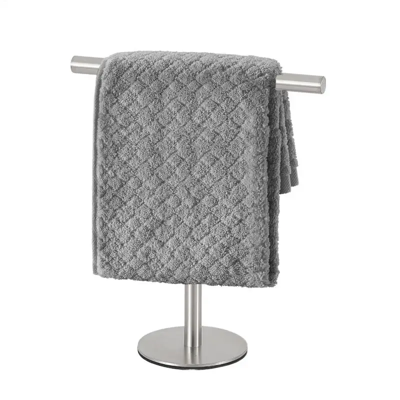 Counter Towel Holder For Bathroom Stainless Steel Towel Bar Hand Towel Holder Stand T Shape Towel Rack For Bathroom Kitchen