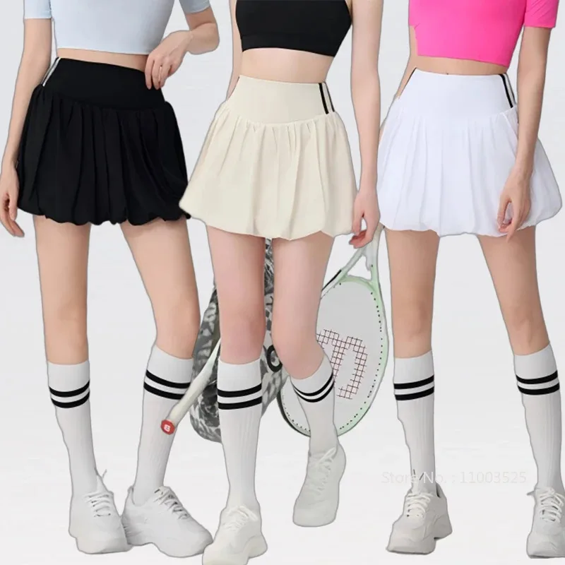 

Women‘s Ruffle Tennis Dance Skirt Quick-drying High-waisted Skirts Fitness Yoga Tutu Skorts