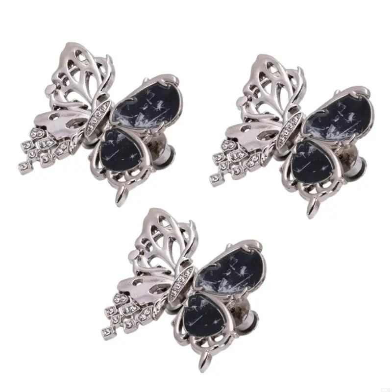 72XE 3PCS Bướm rỗng thắt lưng thắt lưng Pin Fitness cho quần jean lỏng lẻo