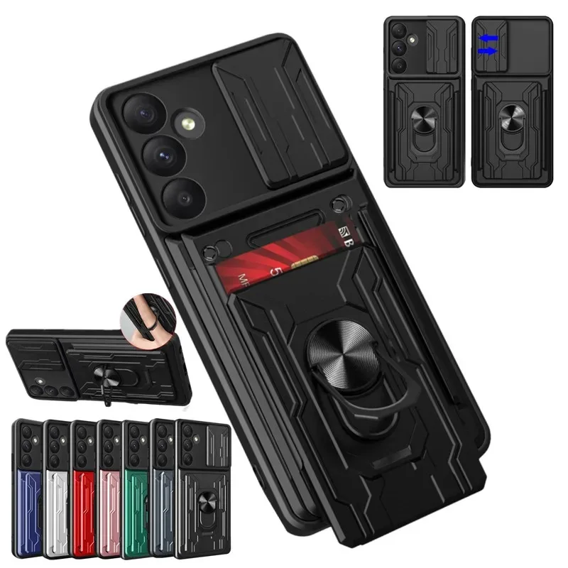 

Чехол для Samsung Galaxy S25 S24 S23 S22 S21 S20 Plus Ultra FE, чехол с карманом для карты, кольцо-подставка, Fundas Coque Capa