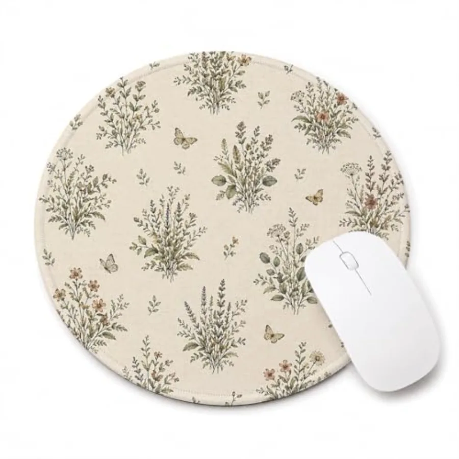 

Wildflower Botanical Round Mouse Pad for Desk Neutral Laptop Mouse Pad, Computer Mousepad, Home Office Decor, 8.7 Inch, Garden