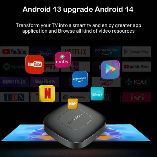 Imagen 2 del producto Android 14 Smart TV Box T1 8K TV Box Quad Core Allwinner H313 8G+128GB Set Top Box Google Assistant Netflix Reproductor Multimedia TV Box