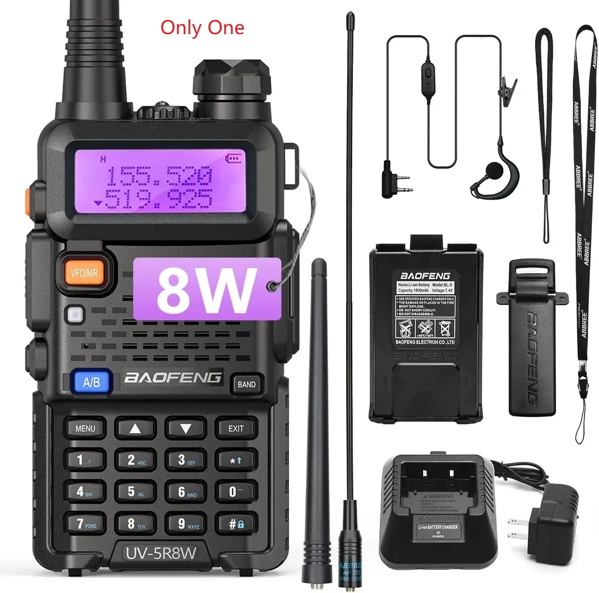 1/2 STKS BaoFeng UV-5R 8 W Tri-Power Walkie Talkie High Power Dual Band Lange afstand 128 CH Draagbare Handheld UV 5R Ham Twee Manier Radio