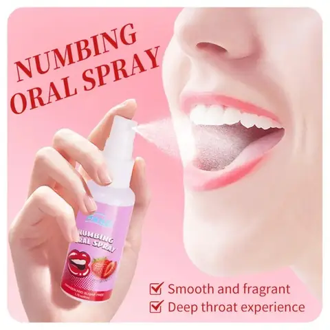 Strawberry Mint Flavor Numbing Oral Spray Lubricant sexx Deep Throat Experience Water Based Lubrication Games Adult sexx Spray