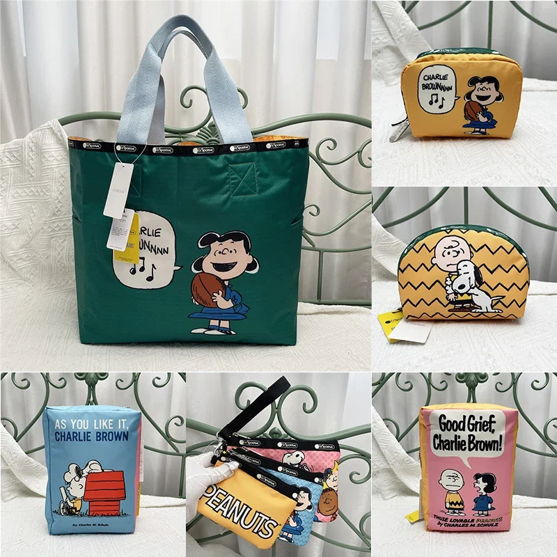 Lesportsacs Snoopy Makeup Bag Handheld Travel Waterproof Handbag 6701/8170/4225/1254/3455 Cartoon Girl Wallet Card Holder