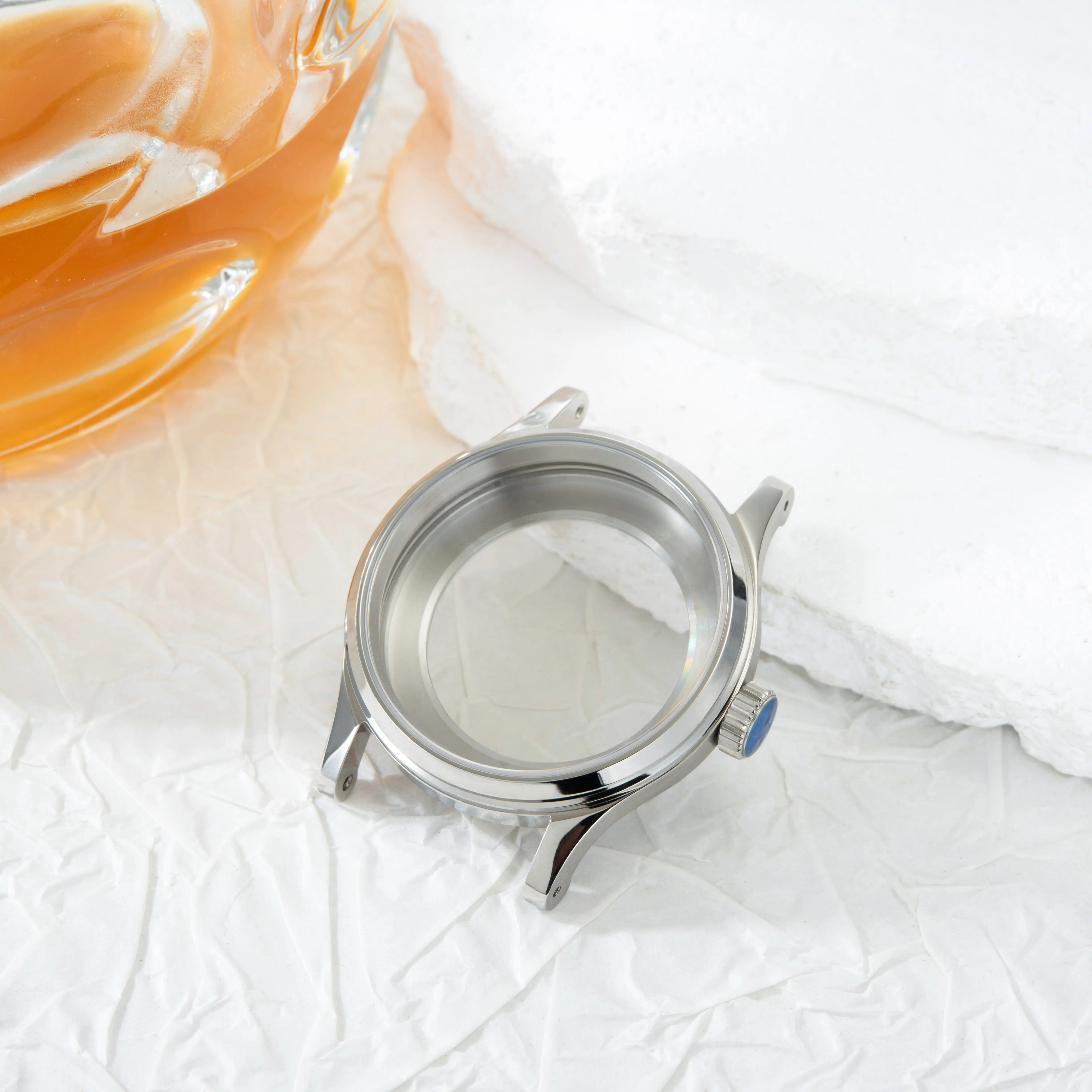 

Собранный корпус часов 2824, модифицированный корпус пилота, сапфировое стекло из нержавеющей стали, подходит для механизма 2824, 38 мм