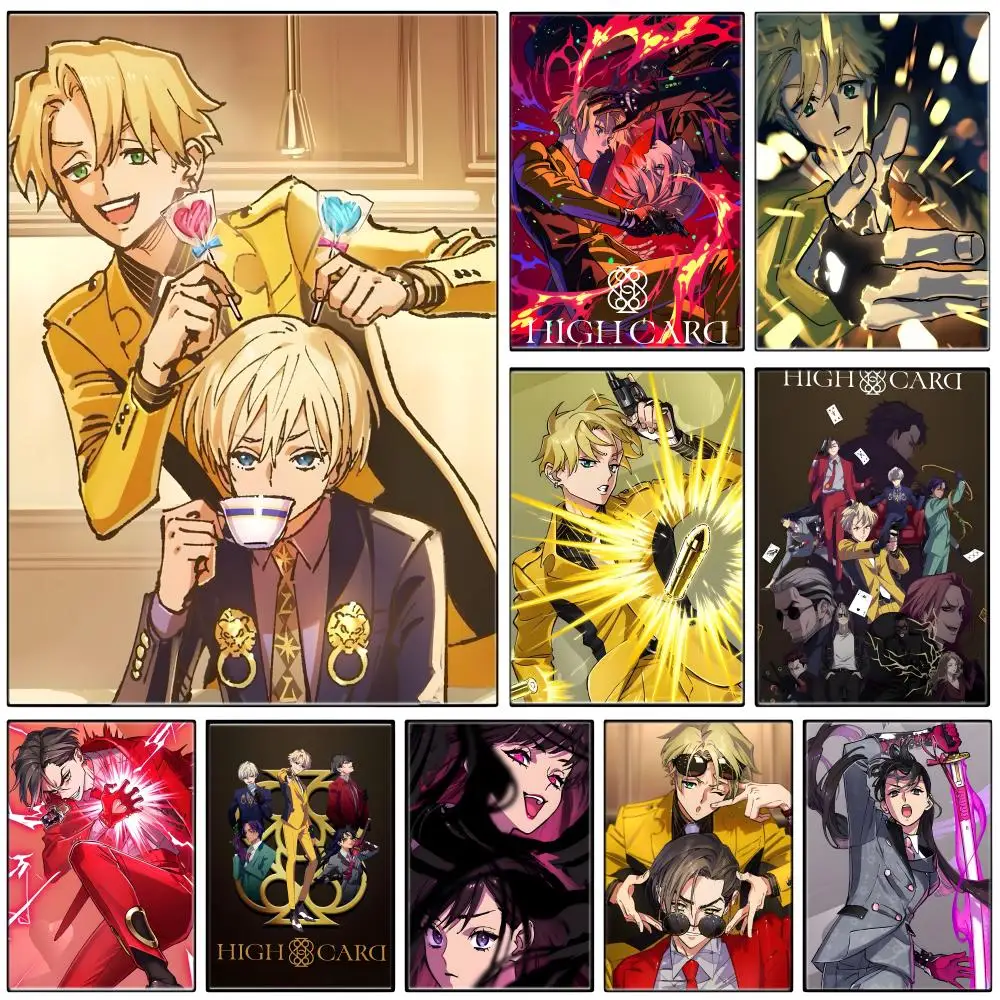 Urban Fantasy Anime H-high card Poster  Self-adhesive Art Waterproof Paper Sticker Coffee House Bar Room Wall Decor