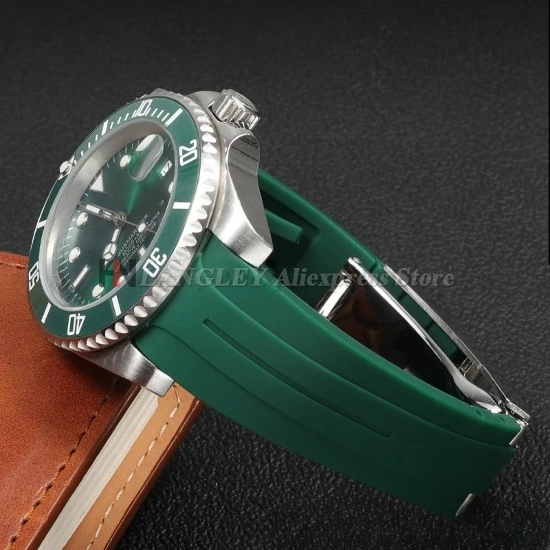 20mm 21mm 22mm cinturino in silicone con estremità curva per Rolex DAYTONA SUBMARINER Yacht-Master GMT Explorer cinturino da polso braccialetto sportivo in gomma