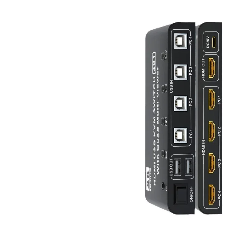 Multi-screen splitter, four in and one out, four ports, computer all-in-one splitter, synchronizer