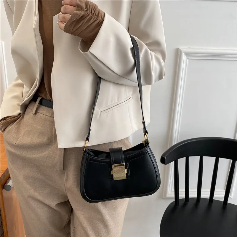 

Retro PU Leather Women's Crossbody Bag Korean Style Versatile Single Shoulder Underarm Bag
