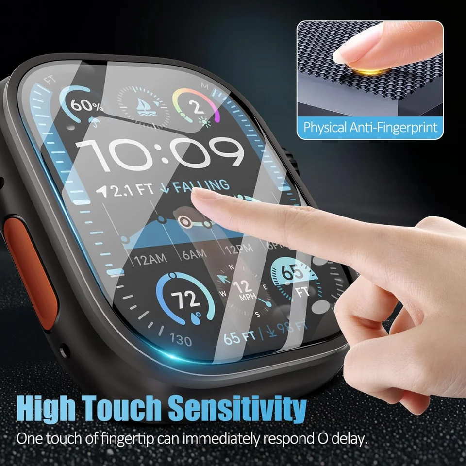 Película de Vidrio Templado Pegado Rápido para Apple Watch Ultra 3/2/1 49mm Fácil de Instalar Película Protectora de Pantalla de Vidrio Ultra 3-2-1 49mm 6