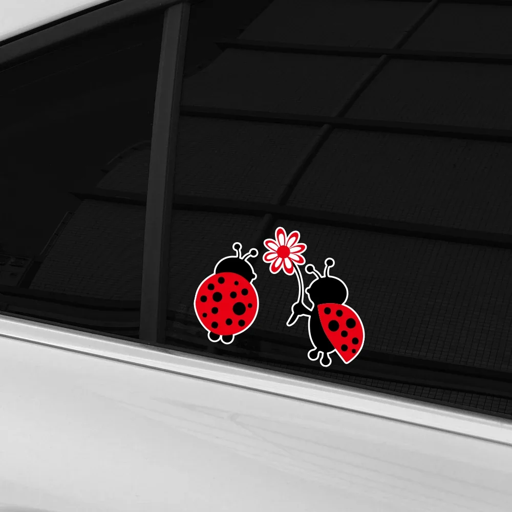 Creative Ladybug Love Cute Sticker Waterproof Vinyl Decals For Car Door Window Bumper Laptop Auto Styling Decoration Accessories