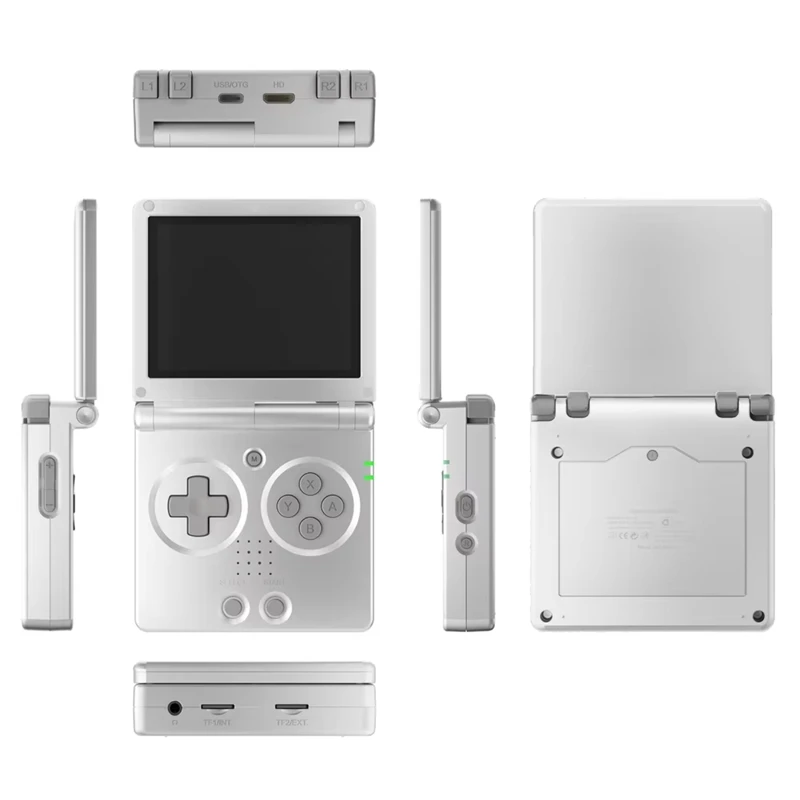 휴대용 접이식 레트로 핸드헬드 게임 콘솔, RG35XXSP, 3.5 인치 스크린, 3300Mah 배터리, 64GB