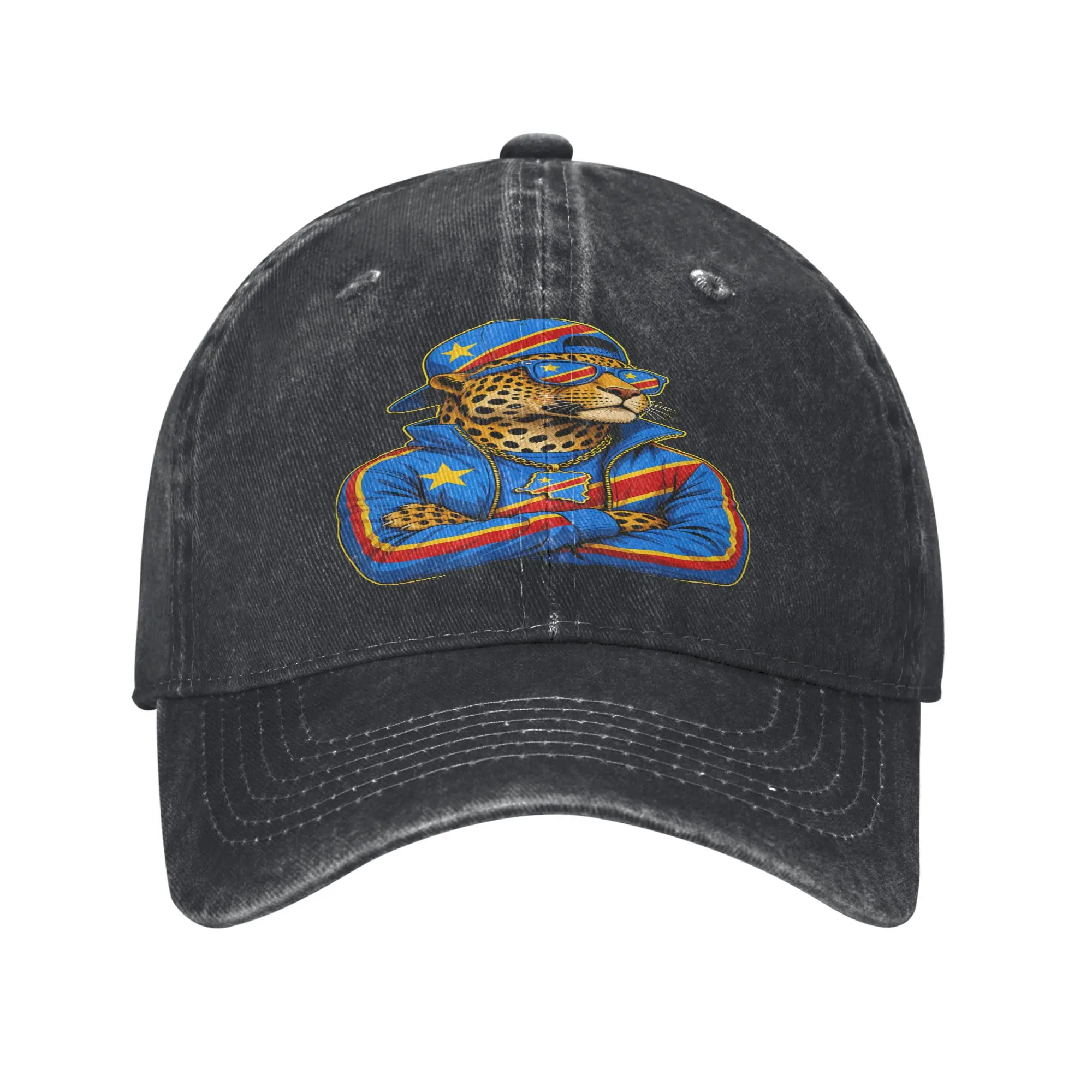 DR Congo National Pride Leopard Flag Cap  Fashion Baseball Cap Hats Visor Protection Snapback Cotton tops gorras