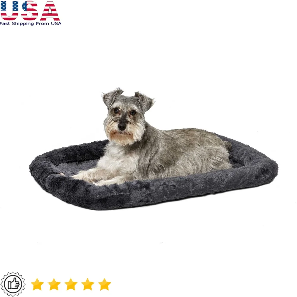 

QuietTime Plush Bolstered Dog Bed Perfect Crates Great Medium Breeds Comfortable Supportive Cushion Ideal Anxious Pets
