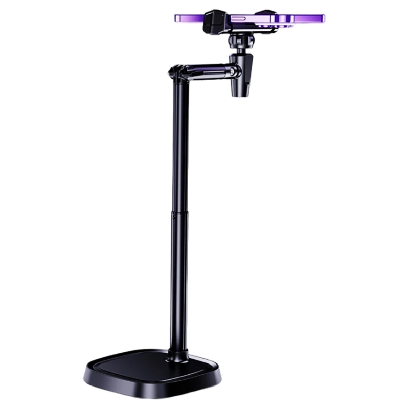 Adjustable Desk Phone Stand 360 Rotating Desk Phone Stand Automatic Lifting for Live Streaming & Video Conferencing QXNF