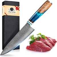 Damascus Steel Chef Knife High Carbon Steel Professional Handmade Precision Knife Vg10 Japanese Steel Core Kitchen Restaurant