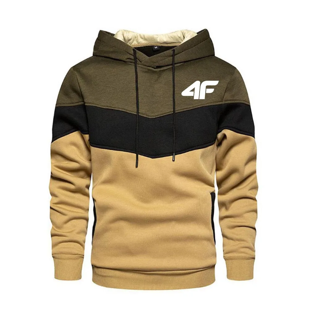 

Men's Official-website Patchwork Hoodie Outdoor Casual Sportswear Street Fashion Men's Thermal y2k Hooded Sweatshirt Fall Winter