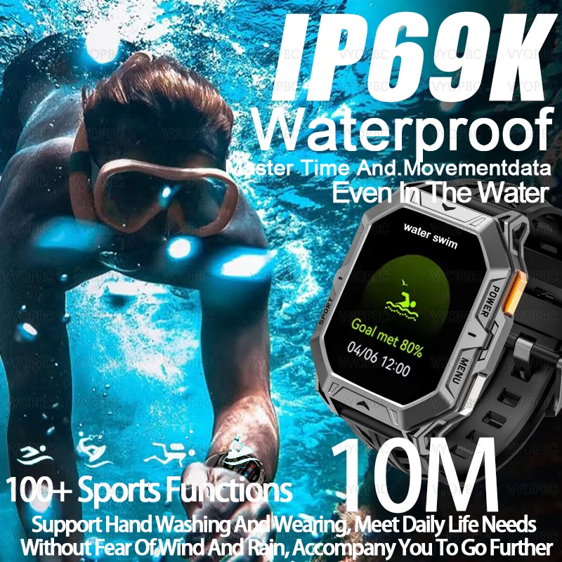 Nowy Smartwatch Męski do Sportów Outdoorowych 1000MAH Super Wytrzymałość Smartwatch GPS Tracker Kompas Połączenia Bluetooth Wodoodporny Smartwatch