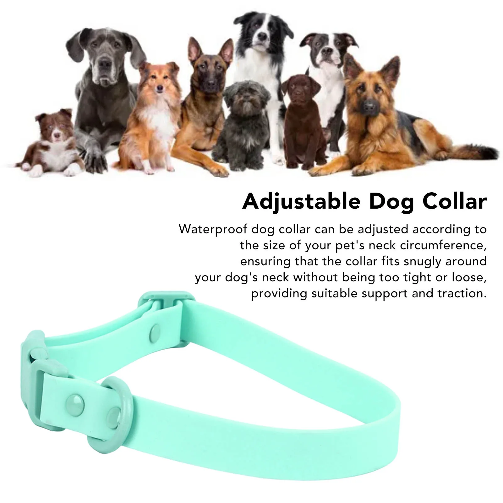 Adjustable Dog Collar Waterproof Rustproof Easy To Clean Soft Flexible Comfortable PVC Dog Collar For Dogs Cats Pets