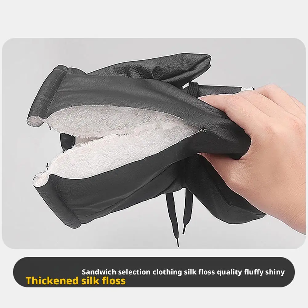 دراجة نارية المقود يفشل معدات الشتاء قفازات دفئا قفازات مقاوم للماء غطاء مقبض الدراجة أغطية اليد تدفئة #5