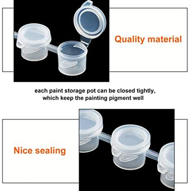80 Strips 480 Pots Empty Paint Strips Paint Cup Pots Mini Paint Pots Clear Storage Containers For Paintings Art (3Ml)