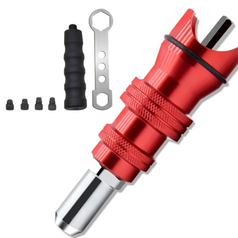 Upgraded Rivet Guns Adapter Electric Rivet Guns Head 2.4mm-4.8mm Cordless Riveting Guns Drill Tool Removable Plastic Handle