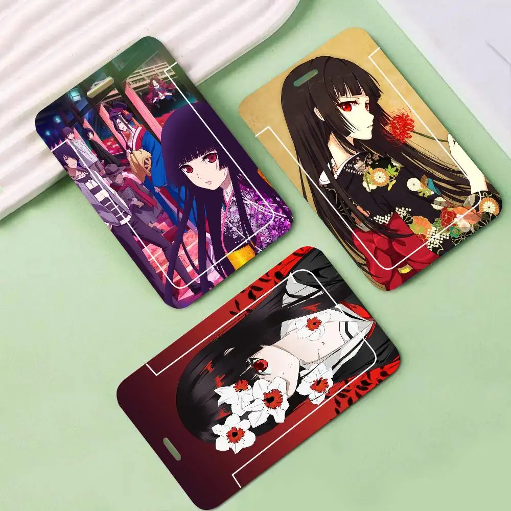 Animated Hell Girl Black Lanyard Card Holders Student Meal Cards And Campus Ids School