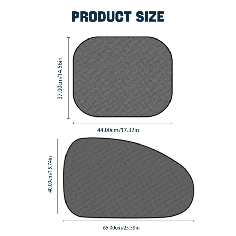 

2pcs Car Side Window Sunshade Curtain Front Rear Window Sun Shade Protection Cover Suction Cup UV Blocking Car Curtains
