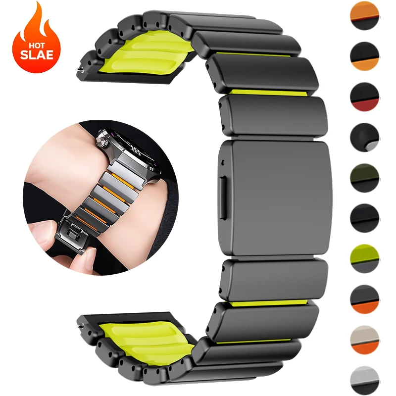 Stainless Steel Watch Band Universal Strap Magnetic Buckle for Women Bracelet Strap 20mm 22mm Watch Belt Accessories