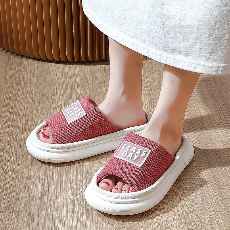 

Linen Slippers Wholesale Women's New Arrival Indoor Home Slides Shoes Comfortable Non-slip Universal for All Seasons Men Loafer