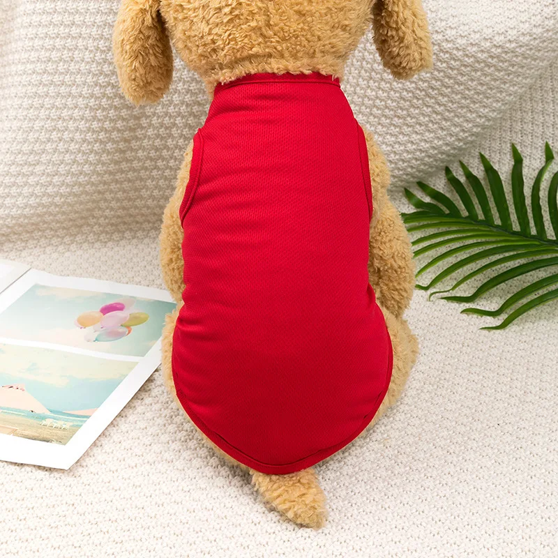 Spring/Summer New Dog Clothes Thin Breathable Small Dog Teddy  Clothes  Pet Solid Color Tank Top