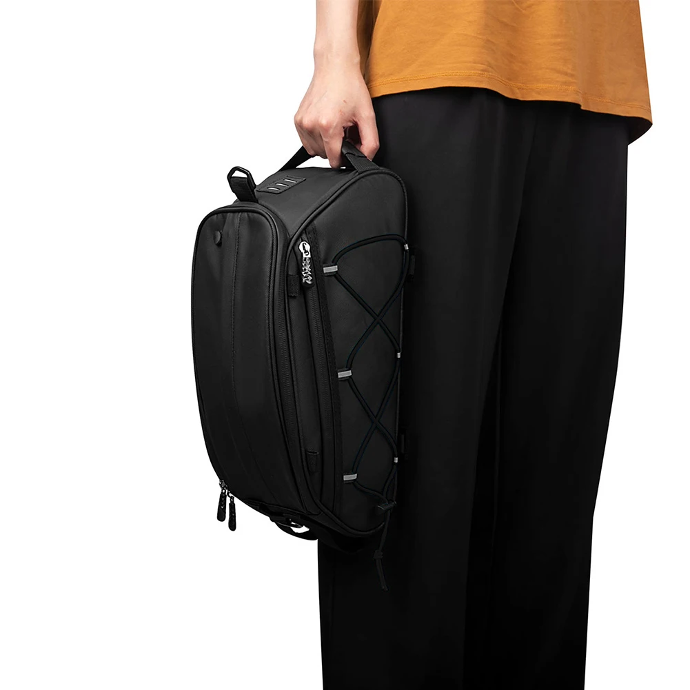 

RZAHUAHU Bicycle Rear Seat Carrier Bag Night Reflective Bicycle Rear Seat Trunk Bag Multiple Pockets Cycling Accessories