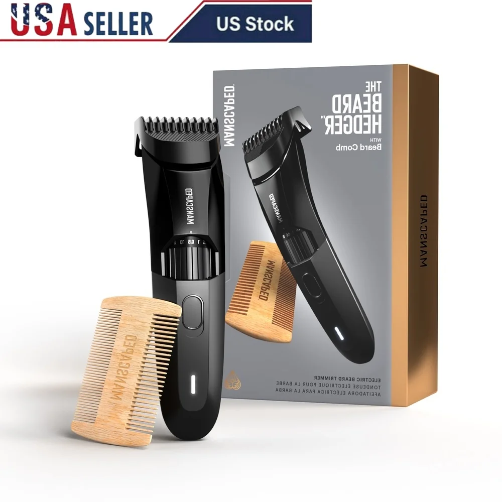 

Мужской триммер для бороды премиум-класса с точным углом резки, 20 настроек длины, водонепроницаемая перезаряжаемая расческа для бороды, дорожный футляр